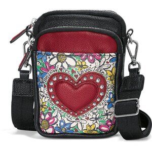 NWT Brighton Scribble Garden Love Mini Utility Crossbody Bag